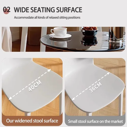 Miniatura 6 de Kitchen Dining Chairs Stackable,Plastic Chairs,Kitchen Chair, Stackable Patio Chair for Indoor, Outdoor, Restaurant, Cafe,Bistro,Assembly Free Black