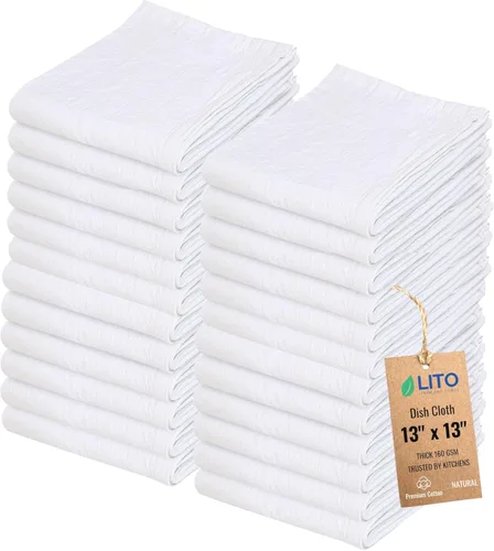 Miniatura 46 de Toallas de saco de harina Toalla de té para manualidades, plato de cocina, toalla de algodón en blanco para bordado, funda de lino para hornear