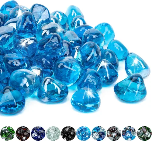 Miniatura 14 de Mr. Fireglass 10 libras de cristales de fuego mezclados en forma de diamante para chimenea y hoguera al aire libre y paisajismo - 2.54 cm de alto