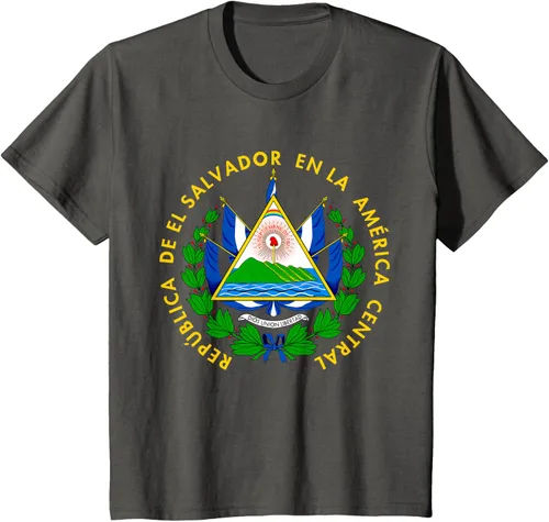 Miniatura 46 de Camiseta con diseño de emblema de la bandera de El Salvador