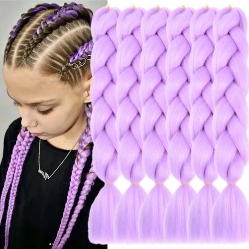 Miniatura 38 de Beige (613) Cabello trenzado 6 paquetes de extensiones de cabello sintético de 24 pulgadas, extensiones de cabello trenzado Jumbo Ombre trenzado