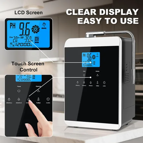 Miniatura 3 de Máquina ionizadora de agua alcalina para el hogar, 11 placas de titanio, máquina de agua alcalina, purificador de agua ácido pH 4-10.5, filtro