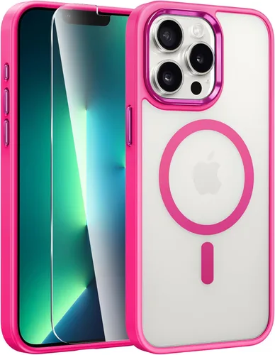 Miniatura 40 de FNTCASE Funda para iPhone 13 Pro: Fundas magnéticas translúcidas mate delgadas con protector de pantalla de vidrio templado