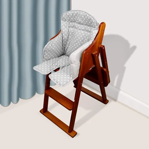 Miniatura 5 de twoworld Cojín para silla alta, funda de asiento para silla alta para el pelo de comedor de bebé (estrella gris)