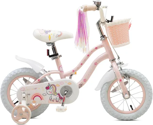 Miniatura 2 de Bixike Bicicleta estilo princesa para niñas con canasta para niños y niñas pequeñas de 2 a 13 años, bicicleta de 12, 14, 16, 18 pulgadas para niños