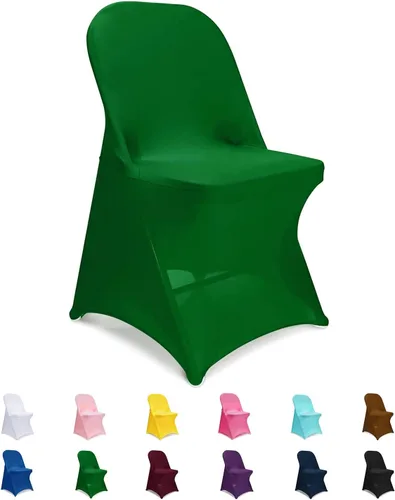 Miniatura 17 de Fundas para sillas plegables de elastano, 6 unidades, color negro, fundas ajustables universales para sillas para bodas, fiestas, banquetes