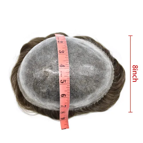 Miniatura 5 de Hair Toupee para hombres Sistema de reemplazo de pelo completo Poly pieza de pelo para hombre Toupee Durable Europeo Sistema de cabello humano #420