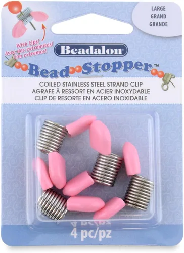 Miniatura 14 de Beadalon Tapón de cuentas, pequeño, puntas rosadas, 4 piezas