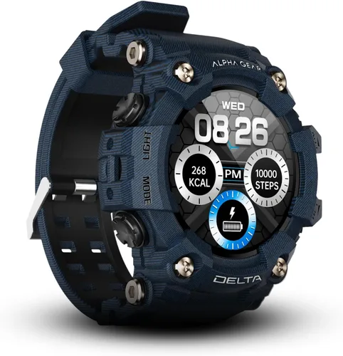 Miniatura 3 de ALPHAGEAR Delta - Reloj inteligente para hombre, táctico y resistente, IP69K resistente al agua y al polvo, batería de 21 días de 380 mAh, llamadas