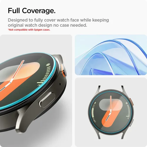 Miniatura 3 de Spigen Protector de pantalla de vidrio templado [GlasTR EZ FIT] diseñado para Galaxy Watch 7 (40mm) - Paquete de 2