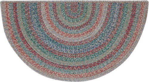 Miniatura 3 de VHC Brands Alfombra de yute multi medio círculo con almohadilla 19.5x36