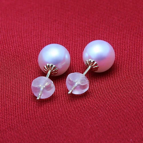 Miniatura 2 de HXZZ - Pendientes de perlas cultivadas en agua de mar de oro o plata de ley para mujer