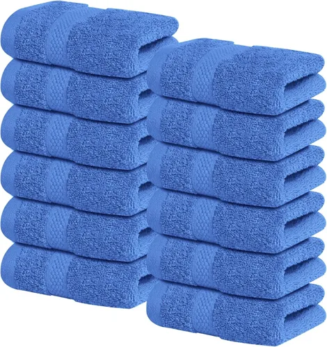 Miniatura 16 de Infinitee Xclusives Toallas de lujo para la ducha [13 x 13] – 100% algodón [paquete de 12], toallas faciales suaves y absorbentes para baño, Gris