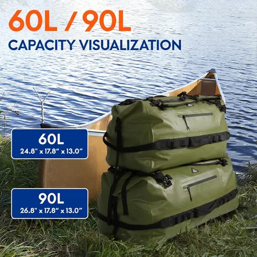 Miniatura 7 de Haimont Mochila Duffel Grande Impermeable con Parte Superior Enrollable, Bolsa Duffel Seca de Servicio Pesado para Navegación, Viajes, Camping
