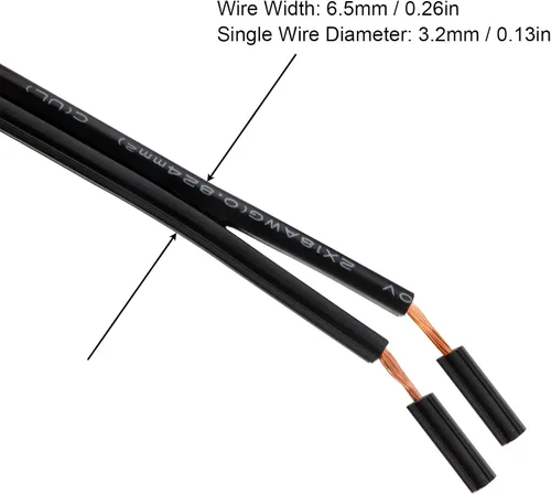 Miniatura 3 de RTNLIT Cable de lámpara de 6 pies con interruptor de botón de encendido/apagado y enchufe polarizado, extremos pelados listos para cableado, cable