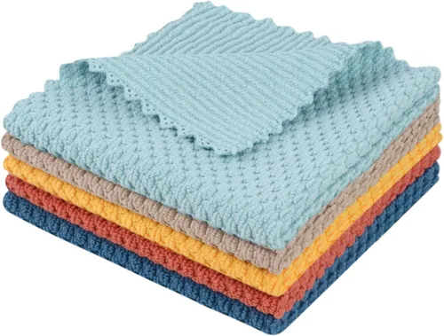 Miniatura 29 de SINLAND Paño de microfibra para lavar platos, trapos de platos, el mejor paño de cocina para lavar, paños de limpieza con lado abrasivo de polímero