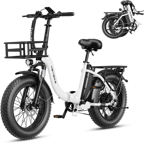 Miniatura 12 de Heybike Ranger 2.0 Foldable Electric Bike for Adults, 20"*4 Fat Tire Ebike with 1400W Peak Motor, 28 MPH Max Speed, 600Wh Removable Battery, Up to