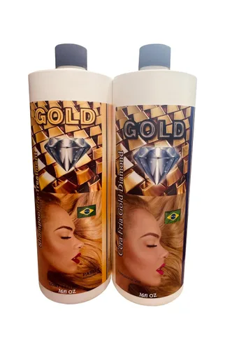 Cirugia Capilar Cera Fria Gold Diamond Azul con Champú 500 ML (Keratina Ultra Fuerte) Para Cabello Grueso