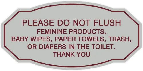 Miniatura 47 de Signs ByLITA Letrero de etiqueta victoriana Please Do Not Flush (Lt Gray), pequeño, 1 paquete Gris claro