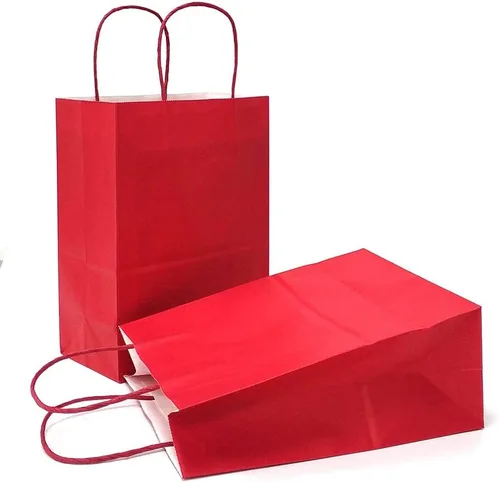 Miniatura 14 de AZOWA Bolsas de regalo mini de papel kraft con asas (Azul claro, 4x2.4x6, 25 piezas)
