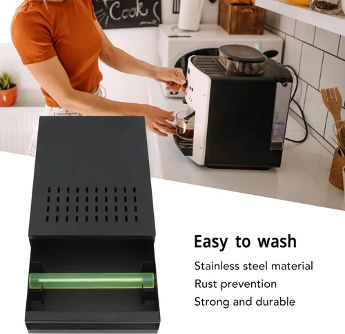 Miniatura 4 de Caja de café tipo cajón, contenedor de acero inoxidable desmontable para café molido, caja de café de gran capacidad con base antideslizante, caja
