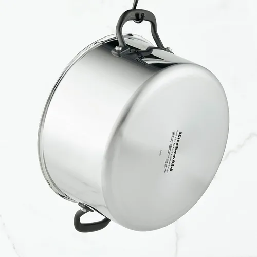 Miniatura 9 de KitchenAid Olla de acero inoxidable pulido de 5 capas con tapa, 8 cuartos de galón