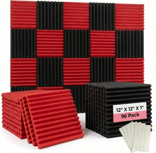 Miniatura 9 de paquete de 96 piezas, Venta Media, Espuma Acústica, Espuma Insonorizada (96 negras)