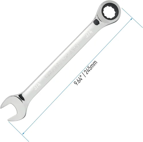 Miniatura 2 de Llave combinada de trinquete de 3/4 pulgadas SAE 72 dientes 12 puntos de trinquete de caja de trinquete terminada y extremo abierto herramientas