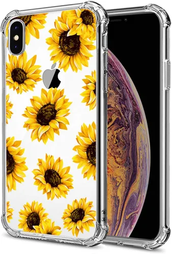 Miniatura 60 de Funda transparente de girasol compatible con iPhone SE 2022 SE 2020 7 8, funda trasera floral para niñas y mujeres, funda protectora transparente