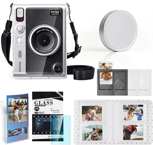 Miniatura 10 de CAIYOULE Mini EVO Funda, Funda protectora para cámara híbrida digital instantánea Fujifilm Instax Mini EVO, accesorios Mini EVO con bolsa de piel