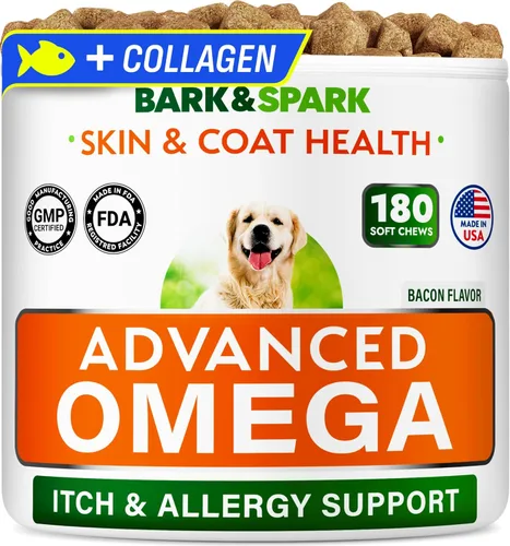 Miniatura 13 de BARK&SPARK Omega 3 + aceite de pescado para perros - Masticables para alergias en la piel, alivio de picazón, tratamiento de puntos calientes