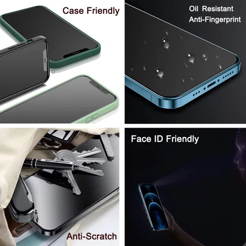 Miniatura 4 de Paquete de 2 protectores de pantalla de privacidad mate compatibles con iPhone 12 Pro Max de 6.7 pulgadas, antirreflejos, antiespía, resistente a
