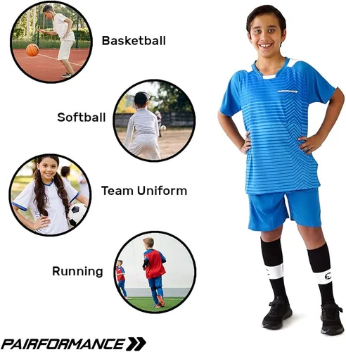 Miniatura 3 de PAIRFORMANCE Conjunto de camisetas de fútbol para niños, uniforme de entrenamiento de equipo deportivo de 6 a 12 años, para niños y niñas, conjunto