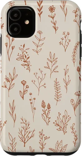 Miniatura 8 de Cute Beige Brown Wildflower Aesthetic Flower Pattern Case for iPhone 17