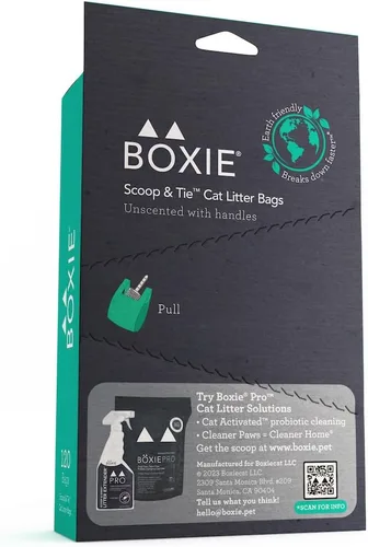 Miniatura 3 de Boxie - Bolsas de basura sostenibles para mascotas, 120 unidades, a prueba de fugas, asas fáciles de atar, ecológicas, control de olores, tecnología