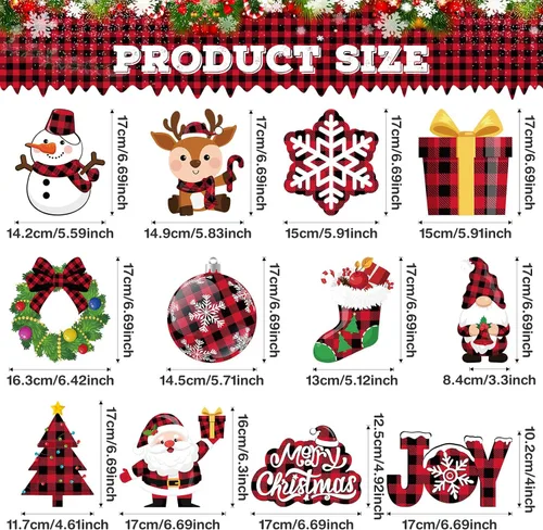 Miniatura 2 de Sumind Juego de 30 decoraciones navideñas para colgar en el techo, muñeco de nieve y alce, letrero de aluminio para colgar, decoración de interiores