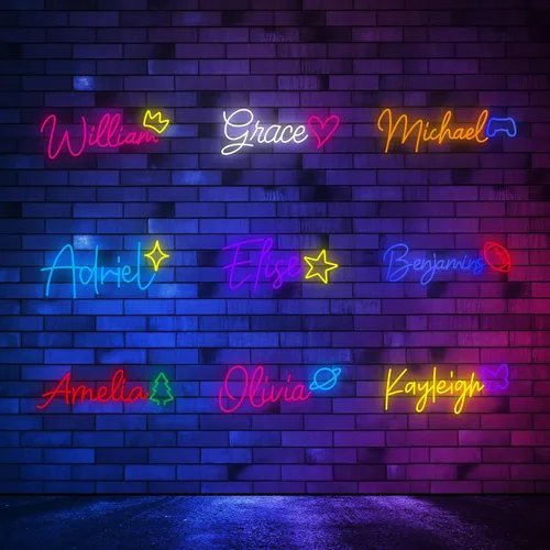 Miniatura 2 de Letrero de Neón LED Personalizado con Nombre Letrero de Luces de Neón Personalizadas para Dormitorio Boda Fiesta de Cumpleaños Decoración de Hogar