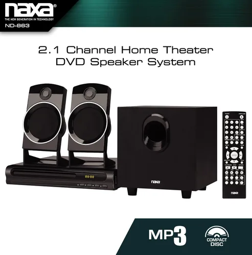 Miniatura 3 de Naxa Electronics ND-863 Sistema de altavoces DVD de cine en casa de 2,1 canales