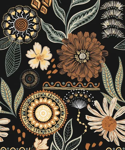 Naphite Papel tapiz bohemio para despegar y pegar, diseño floral, vintage, autoadhesivo, color botánico oscuro, girasol, papel de contacto para