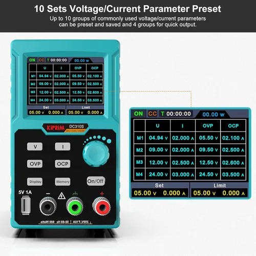 Miniatura 4 de Fuente de alimentación CC, fuente de alimentación regulada ajustable de 0-30 V 0-10 A, entrada de 110 V, pantalla de 4 dígitos de alta precisión