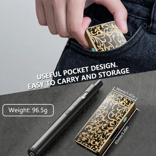 Miniatura 7 de Encendedor de arco resistente al viento, recargable por USB, plasma, sin llama con indicador de batería, ideal para velas, barbacoas y fuegos Flor