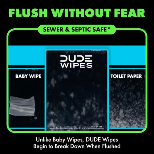 Miniatura 4 de Dude Wipes - Toallitas desechables - Paquete de 6, 288 piezas - Alivio herbal extra grande - Aceites esenciales de hamamelis y geranio - Seguro