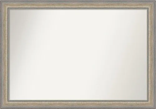 Miniatura 100 de Amanti Art Espejo de baño plateado para sobre fregadero, 28 x 47 pulgadas, espejo rectangular de plata imperial, marco de madera tradicional de gran