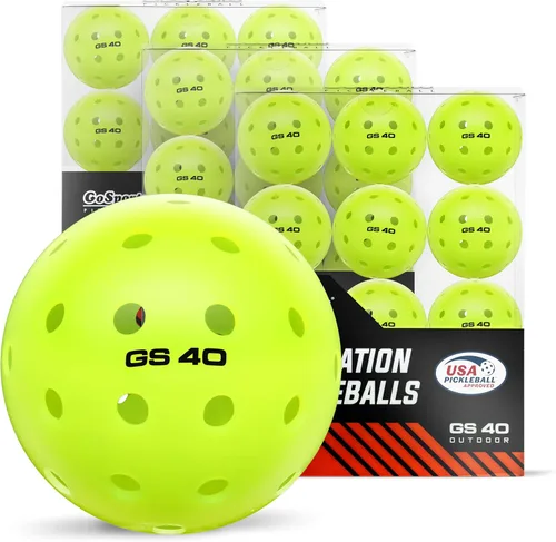 GoSports GS 40 Pelotas de Pickleball - Paquete de 4, 12 o 36 pelotas de Pickleball reguladas aprobadas por USAPA Paquete de 36 - Verde neón