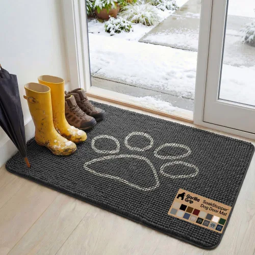 Miniatura 14 de GORILLA GRIP Soakstopper - Tapete ultra absorbente y antideslizante para las patas sucias de los perros, lavable a máquina, para cama y puerta