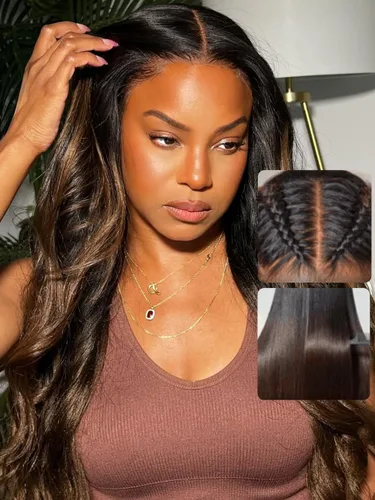 Miniatura 21 de UNICE Yaki - Pelucas de cabello humano lacio con encaje frontal 13x4, con cordón, Pre-Todo, sin pegamento, peluca de cabello humano frontal