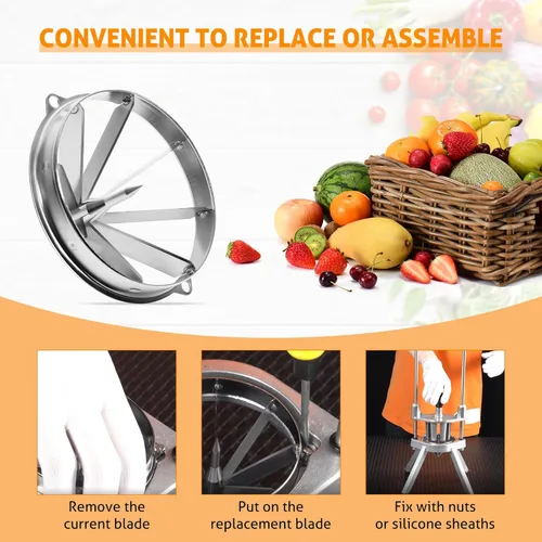 Miniatura 4 de WICHEMI Cuchilla de 8 secciones para comercial Easy Wedger cortador de limón de acero inoxidable fruta lima rebanador vegetal cortador de verduras