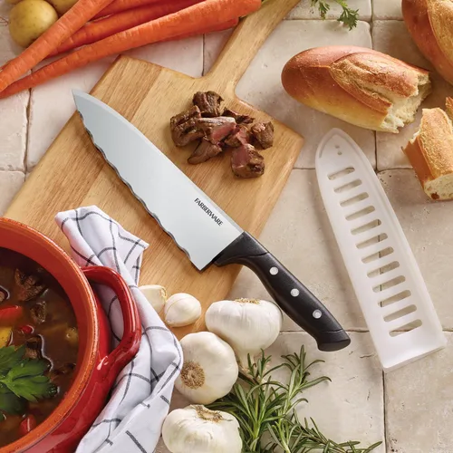 Miniatura 2 de Farberware Cuchillo de chef Wave Edge con funda, 8 pulgadas