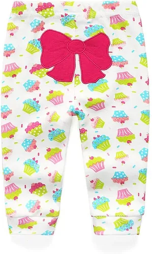 Miniatura 3 de Leggings unisex de algodón para recién nacido, paquete de 4 pantalones bordados, casuales, de 0 a 24 meses, para niños y niñas