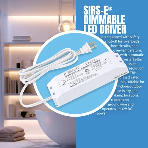 Miniatura 9 de SIRS-E StripFlexLED - Tira de luces LED blancas, 12 V, 60 LEDs/m, 2700 K, blanco cálido, 16.4 pies (16.4 ft), certificación UL, fabricada en Estados